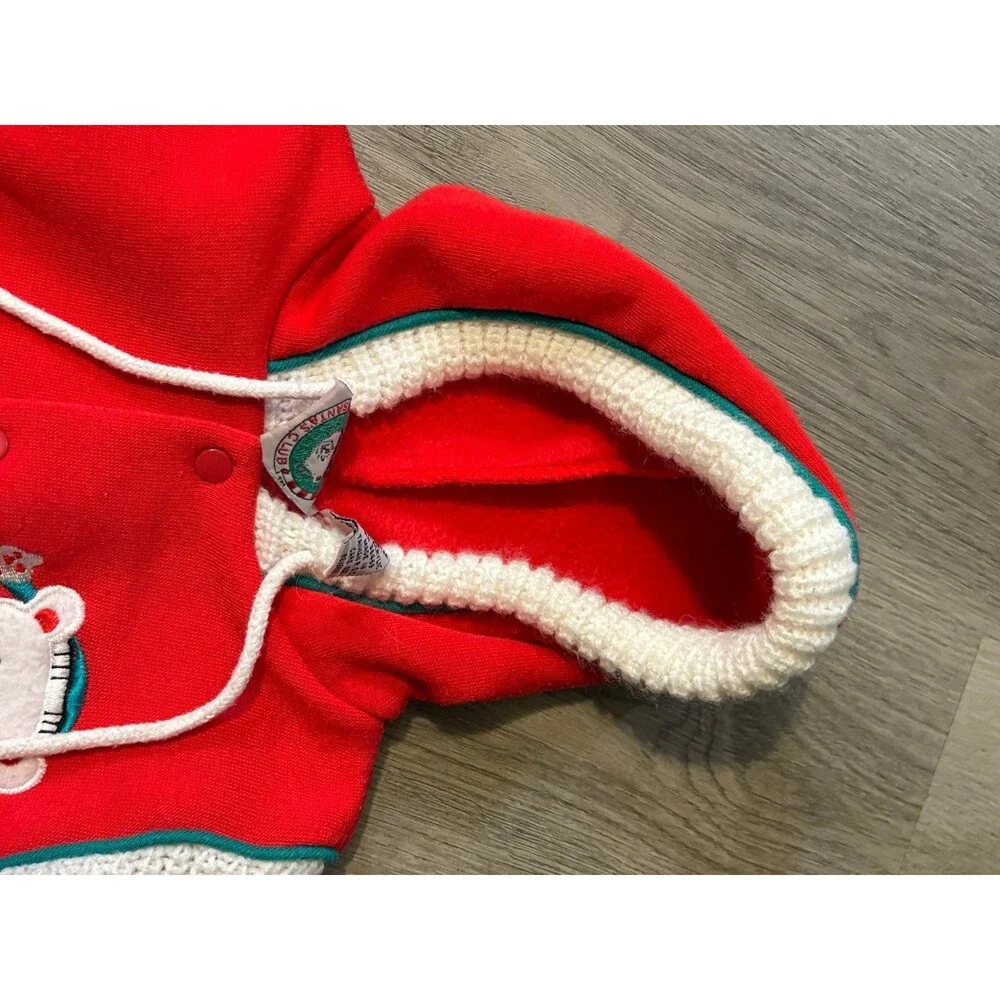 Vintage 80s Santa’s‎ Club boys hoodie hooded sweater size 3-6 months
